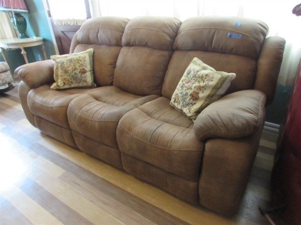 ELECTRIC MICROFIBER RECLINING SOFA