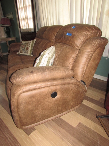 ELECTRIC MICROFIBER RECLINING SOFA