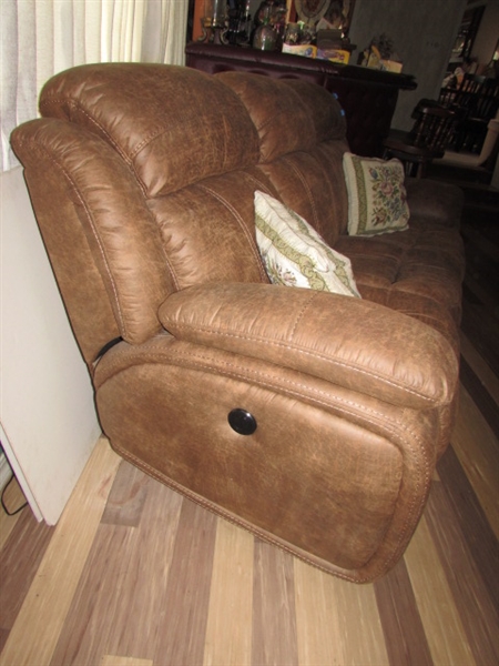 ELECTRIC MICROFIBER RECLINING SOFA
