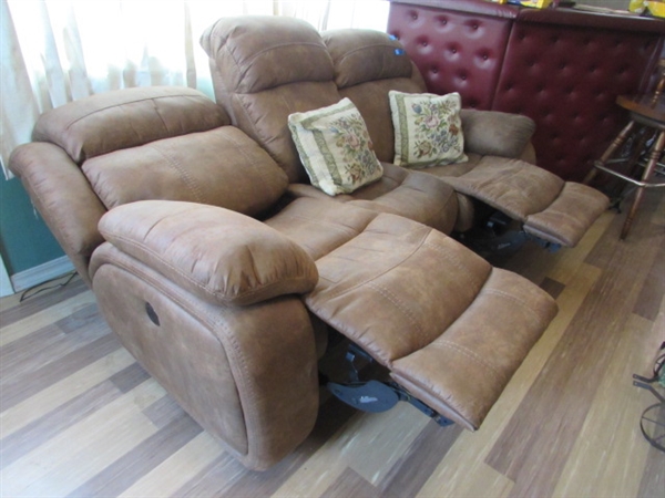 ELECTRIC MICROFIBER RECLINING SOFA
