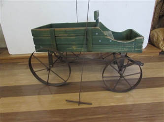 DECORATIVE WOOD & METAL WAGON