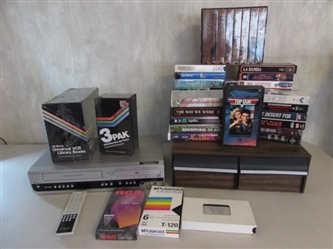 MAGNAVOX VHS/DVD PLAYER AND VHS COLLECTION