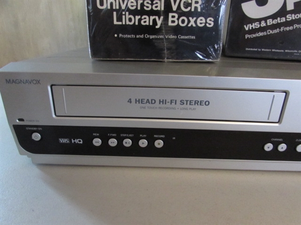MAGNAVOX VHS/DVD PLAYER AND VHS COLLECTION