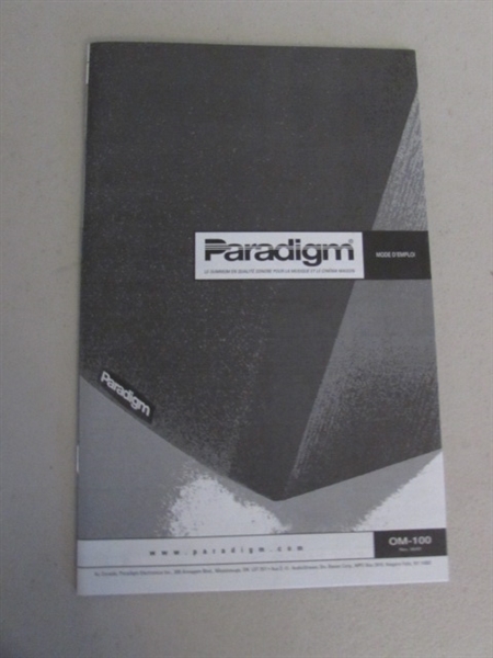 PARADIGM HOME THEATER SYSTEM