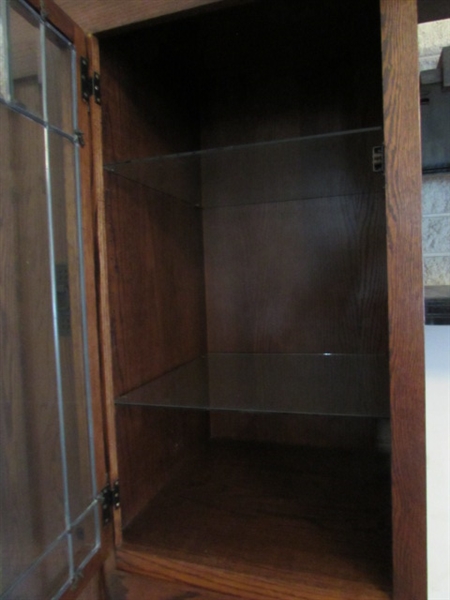 ADJUSTABLE LIGHTED ENTERTAINMENT CENTER W/LOCKING CABINETS