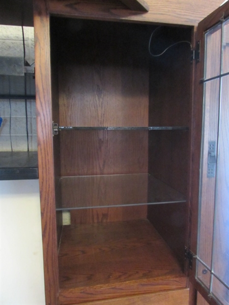 ADJUSTABLE LIGHTED ENTERTAINMENT CENTER W/LOCKING CABINETS