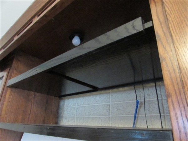 ADJUSTABLE LIGHTED ENTERTAINMENT CENTER W/LOCKING CABINETS