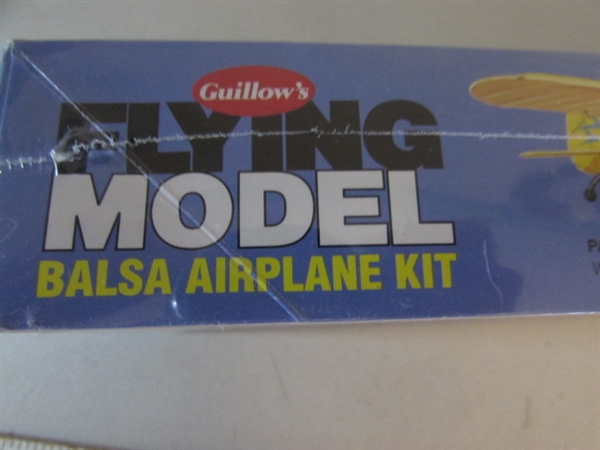 PIPER SUPER CUB 95 BALSA AIRPLANE KIT, POLICE 4X4 FRICTION POWERED TRUCK AND MINI DIE CAST AIRPLANE