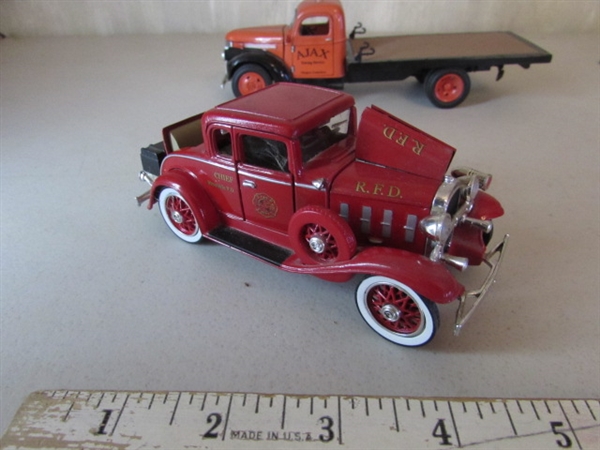 1932 FORD COUPE, 1941 CHEVY FLATBED & 1932 RFD MODEL CARS