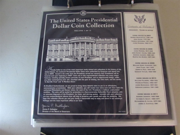 PRESIDENTIAL DOLLAR COIN COLLECTION IN BINDER 1 0F 2