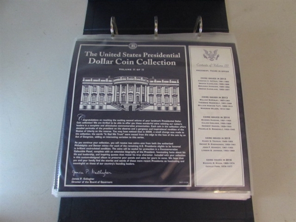 PRESIDENTIAL DOLLAR COIN COLLECTION IN BINDER 2 OF 2