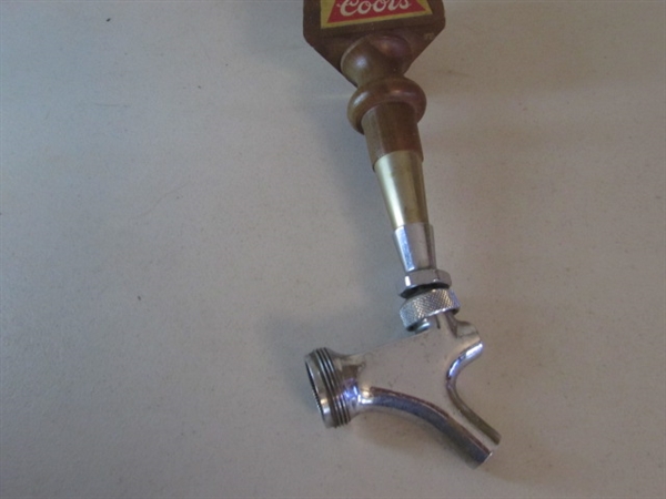 VINTAGE CHROME LIQUOR BOTTLE TOPPER POUR SPOUTS, CORK SCREW, COORS BEER TAP AND SWIZ-STIX