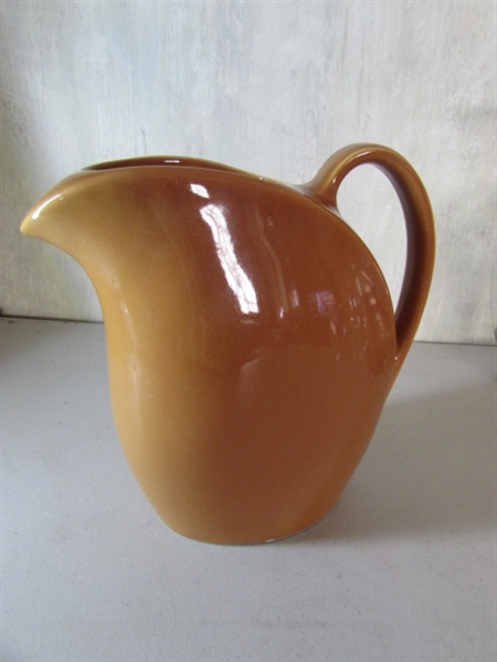 ANTIQUE HALL WATER PITCHER, TERRACOTTA WINE CROCK AND MORE