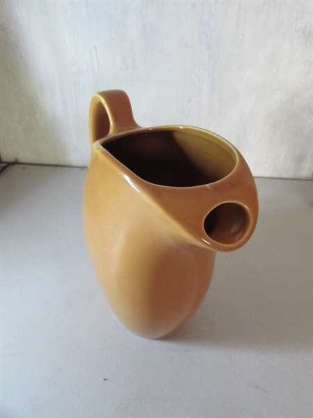 ANTIQUE HALL WATER PITCHER, TERRACOTTA WINE CROCK AND MORE
