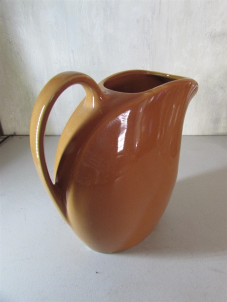 ANTIQUE HALL WATER PITCHER, TERRACOTTA WINE CROCK AND MORE
