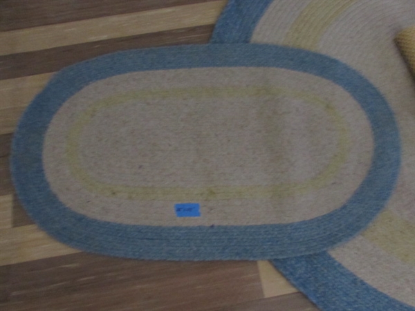 2 WOVEN OVAL RUGS