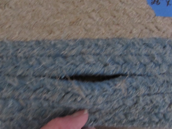 2 WOVEN OVAL RUGS