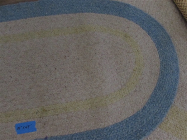 2 WOVEN OVAL RUGS