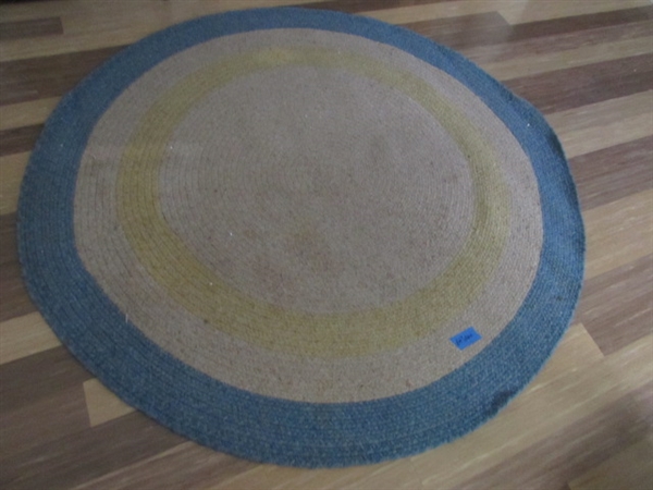 2 WOVEN OVAL RUGS