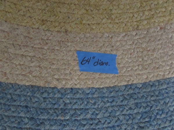 2 WOVEN OVAL RUGS