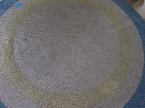 2 WOVEN OVAL RUGS
