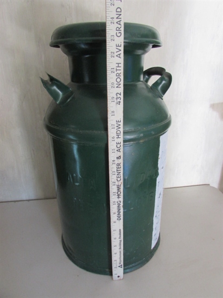 ALTA METAL GREEN MILK CAN