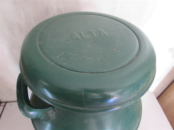 ALTA METAL GREEN MILK CAN