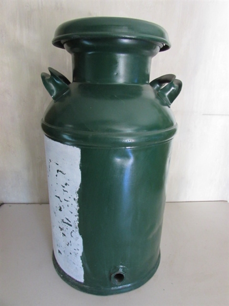 ALTA METAL GREEN MILK CAN
