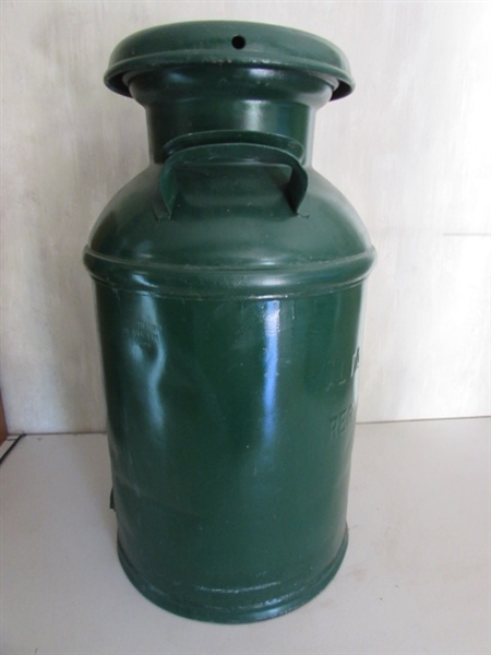 ALTA METAL GREEN MILK CAN