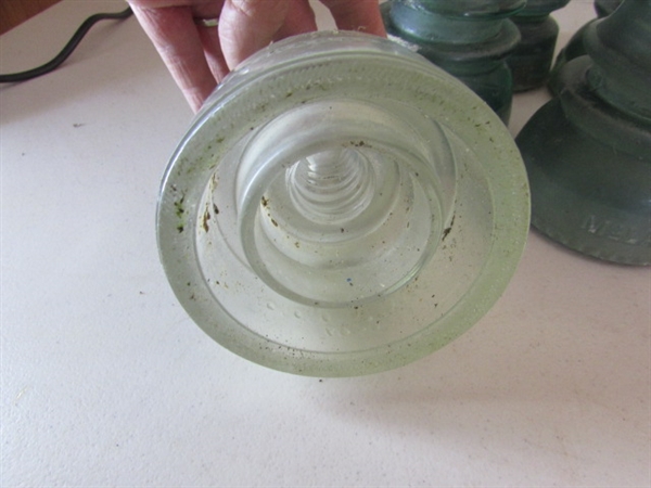 8 GLASS INSULATORS