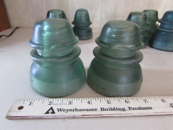 8 GLASS INSULATORS