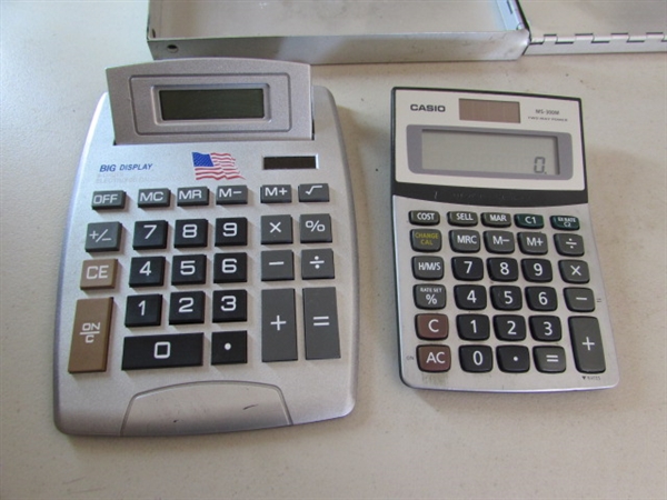 ASSORTED BINDERS, PHOTO ALBUMS, NEGATIVE SLEEVES AND CALCULATORS