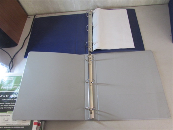 ASSORTED BINDERS, PHOTO ALBUMS, NEGATIVE SLEEVES AND CALCULATORS