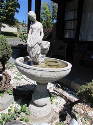 CEMENT WATER FOUNTAIN WITH MAIDEN (NO PUMP)