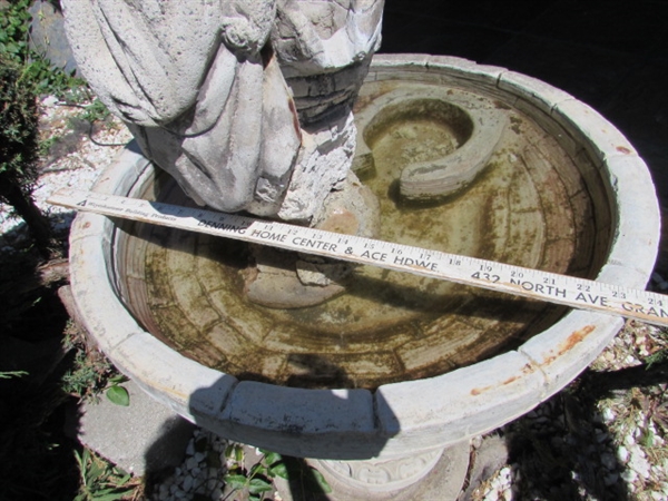 CEMENT WATER FOUNTAIN WITH MAIDEN (NO PUMP)