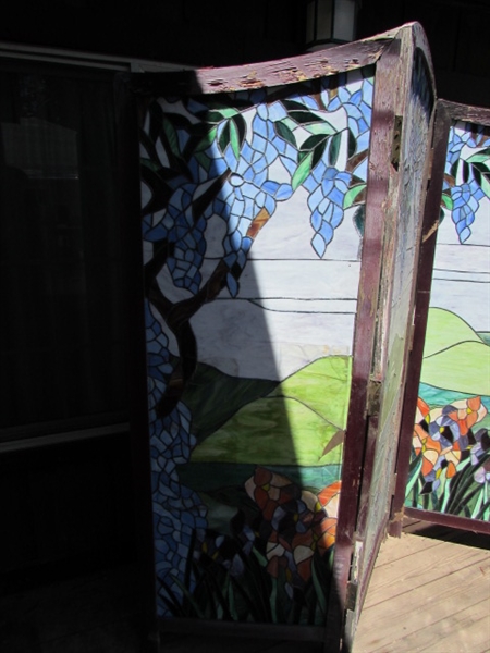 3 PANEL STAINED GLASS DIVIDER