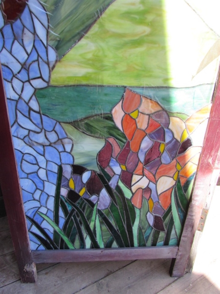 3 PANEL STAINED GLASS DIVIDER