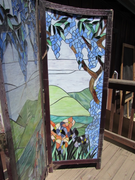 3 PANEL STAINED GLASS DIVIDER