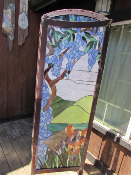 3 PANEL STAINED GLASS DIVIDER