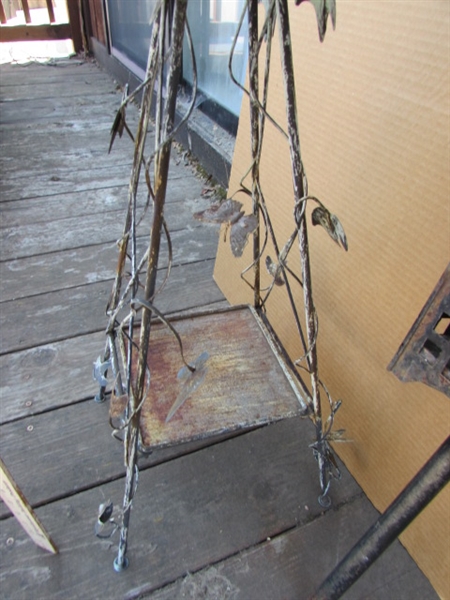 RUSTIC METAL WINDMILL & LIGHT STAKE