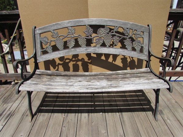 CAST IRON GRAPE LEAVES BENCH