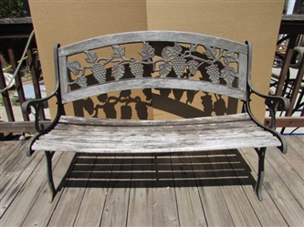 CAST IRON GRAPE LEAVES BENCH