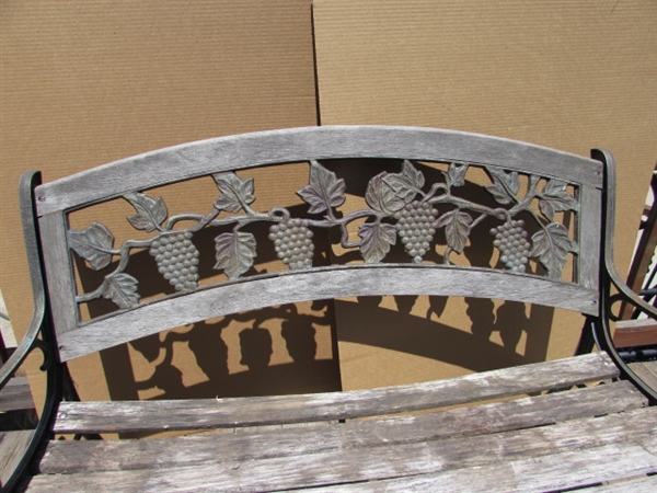 CAST IRON GRAPE LEAVES BENCH