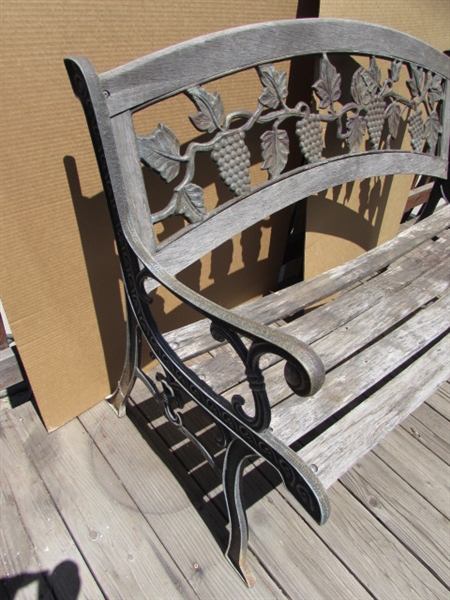 CAST IRON GRAPE LEAVES BENCH