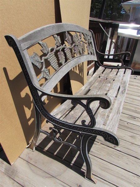 CAST IRON GRAPE LEAVES BENCH