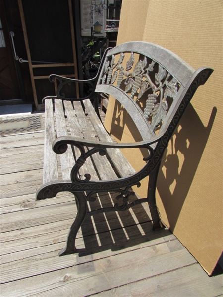 CAST IRON GRAPE LEAVES BENCH