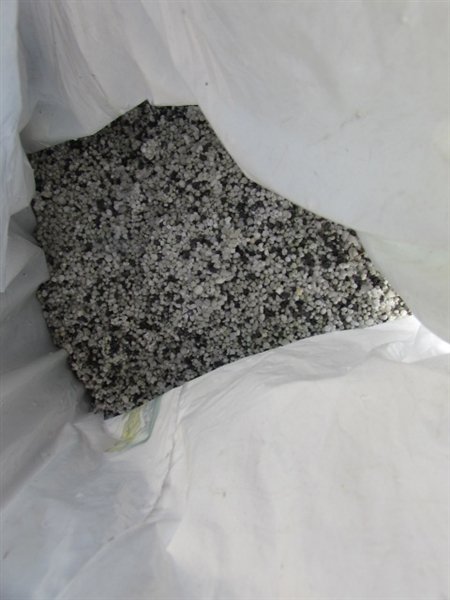 PARTIAL BAGS OF TURF BUILDER, SOIL, GARDEN NETTING,