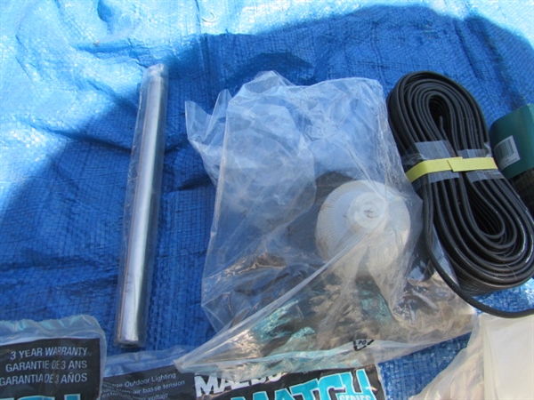 ASSORTED LANDSCAPE LIGHTS & CABLE