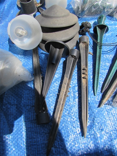 ASSORTED LANDSCAPE LIGHTS & CABLE
