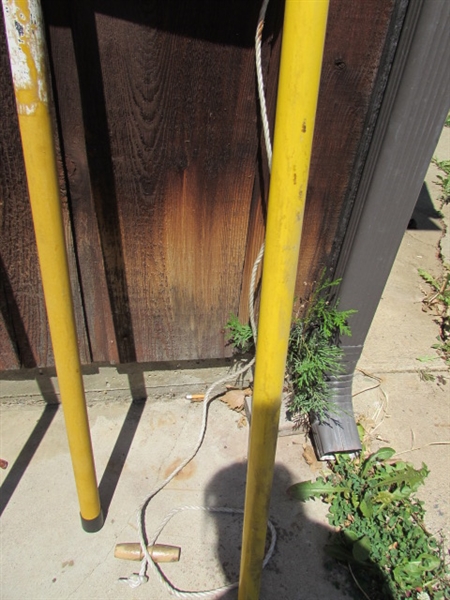 POLE SAW, SNOW SHOVEL, RACK & SHOVEL